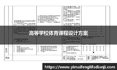 高等学校体育课程设计方案